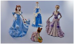 Coalport Figures, Three In Total. Comprising; 1, Ladies Of Fashion `Pamela`, hand decorated and