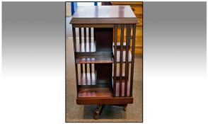 Early 20th Century Mahogany Revolving Bookcase,  moulded top edge, with slatted front and back,