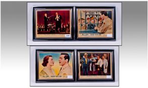 Cinema Stills. Framed set of four 1950`s Front of House stills for Mario Lanza films Because You`re