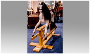 Quality Hand Crafted `Derby Rockers` Rocking Horse  Consisting of a hardwood base, real horse hair