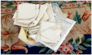 Quantity of Assorted Linen, including table cloths, lace and crochet doilies, etc.