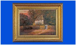 `Goethe`s Summer House` Framed Oil on Canvas depicting the holiday retreat of German Writer and