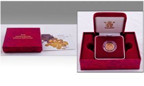 Royal Mint United Kingdom 22ct Gold Proof Half Sovereign, with certificate and box.