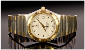 Omega 18ct Gold And Steel Constellation Chronometer Gents Wrist Watch. 60309502. Date 1999.