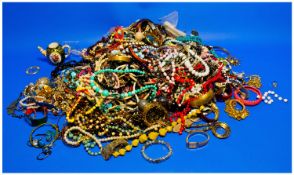 Large Quantity of Costume Jewellery including beads, necklaces and brooches.