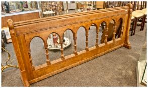 Pugin Style Oak Alter Rail In The Gothic Style. Gothic shaped arches and pillars to the front, the