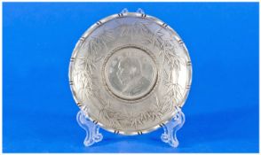 Chinese Style Silver Tray.