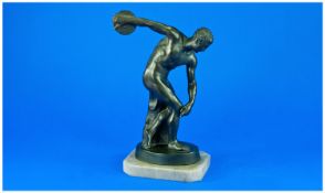 Spelter Figure of The Discus Thrower, after the 5th Century BC Greek sculpture,`The Diskobolus of