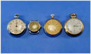 A Collection of Watches ( 4 ) In Total. 3 Chrome and 1 Gold Plate, Comprises 1/ Chronographe De