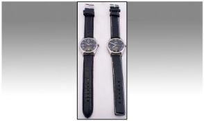 Two Gents Military Wristwatches, Both Manual Wind, Black Dials And Luminous Baton Markers. Marked