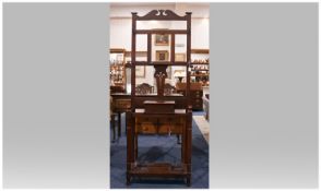 Victorian Mahogany Hall Stand, with bevelled plate mirror to the centre. The base with fitted and