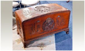 Oriental Carved Camphor Chest.