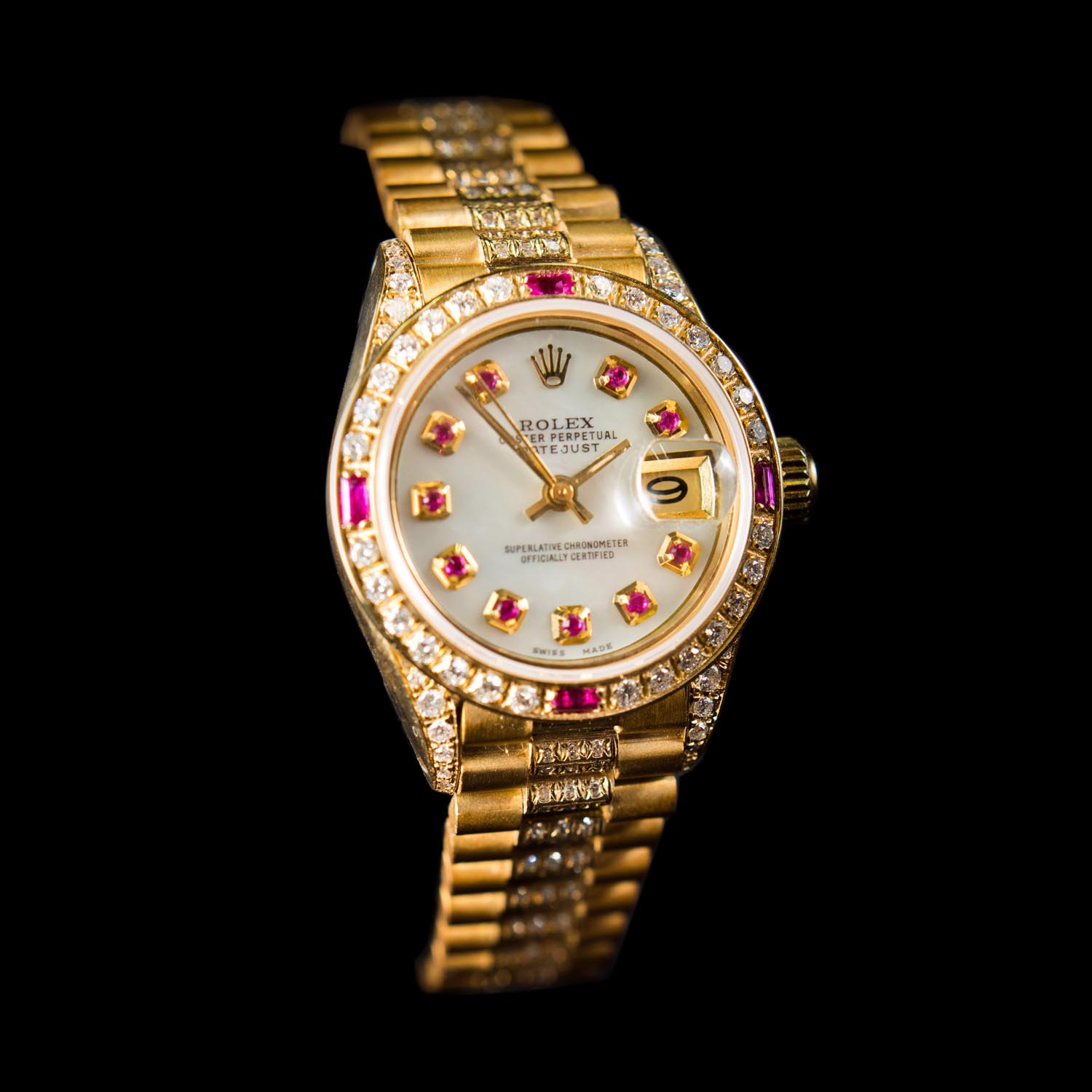 ???-????18K??,??????,???????,?????,????,????,?? Rolex YG Super President Custom Ruby Dial Diamond(