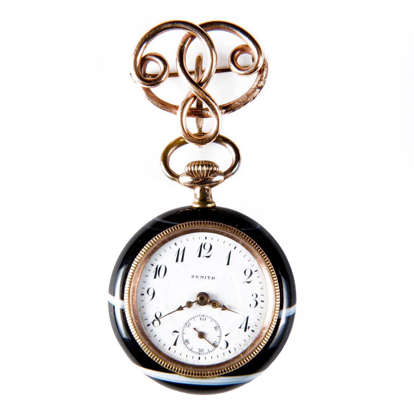 ???,????,???,19?? Zenith Agate Pocket Watch With Gold Pin, 19th century ???,????,???,19?? Zenith