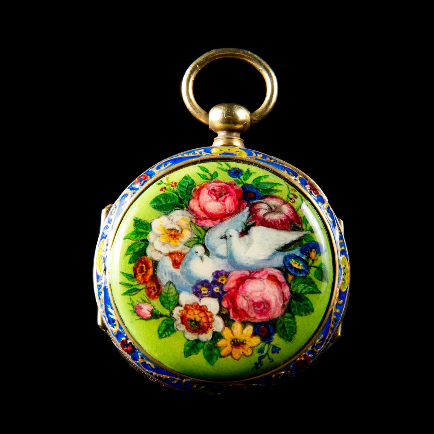 ?? ???????????,18?? Rare Antique Chinese Market Bovet pocket watch, 18th Century Dia. 45mm. Enamel