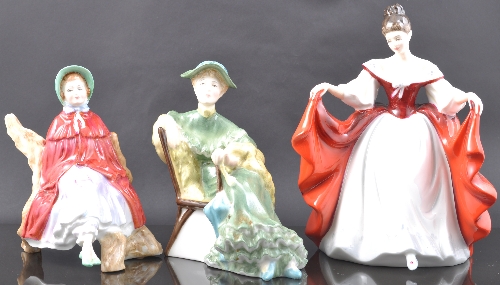 Royal Doulton figure, "Ascot", HN2356, 16cm and three others, "Sally" HN2741, "Sara" HN2265, and "