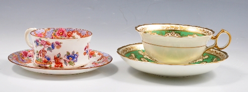 Cauldon bone china trio, floral decoration, pattern No. R4120 and another Cauldon trio (6).