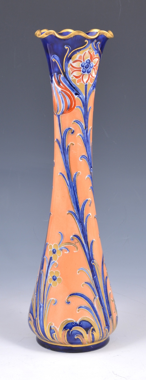 William Moorcroft for Macintyre, an 'Alhambra'  vase, circa 1905, the tall slender form with