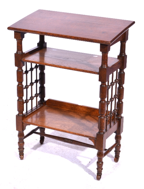 An Arts and Crafts oak reading table,  circa 1900, after the design by Leonard Wyburd for