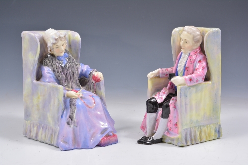 Pair of Royal Doulton figures - "Darby and Joan", HN1427 and 1422, 15cms.