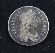 A Charles II shilling 1663 1st bust