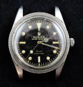 A gentleman`s rare 1950`s stainless steel Rolex Oyster Perpetual Submariner wrist watch, with