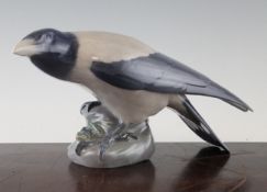 A Royal Copenhagen model of a crow, 20th century, model 365, printed Royal Copenhagen marks, 36cm.