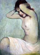 Philip Barber (1946-)oil on board,Female nude,23.5 x 18in.