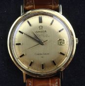 A gentleman`s early 1970`s 18ct gold Omega Constellation automatic wrist watch, the yellow dial with