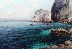 Guido Odierna (1913-1991)oil on canvas,Mediterranean coastal landscape,signed,19 x 27in.