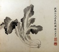 Attributed to Ruo`ai Zhang (Niang Hua Shu Ji) (1713-1746)- a folio of twelve Chinese brush, wash and