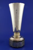 A 1930`s Art Deco ivory mounted silver trophy cup, inscribed `The Ashdown Forest Garden Society