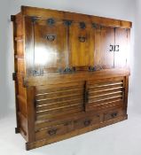 A large 20th century Japanese Mizuya-Dansu, with an arrangement of cupboards and drawers, with