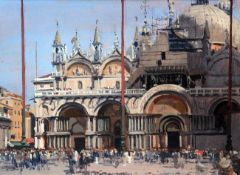 § Richard Foster (b.1946)oil on board,`St Marks, Venice`,signed,10 x 14in.