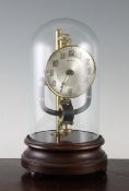 A Bulle 800 day electric mantel timepiece, with silvered arabic dial and glass dome, movement