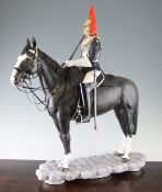 An impressive Connoisseur of Malvern porcelain Household Cavalry group of `Sefton,` c.1983,