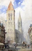 Pierre le Boeuff (French, 19thC)watercolour,Verelai, France,signed,29 x 19.5in.