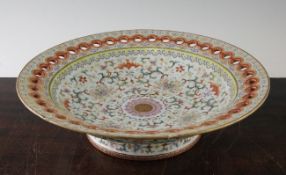 A large Chinese famille rose dish, Qianlong seal mark, early 20th century, painted to the centre