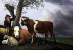 After Paulus Potter (1625-1654)oil on canvas,The Young Bull,21 x 35.5in.