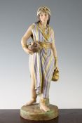 A Copeland polychrome decorated parian figure of `The Indian Girl`, after Charles Cumberworth,