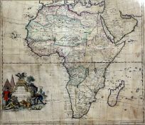 John Senexcoloured engraving,A New Map of Africa from the Latest Observations, 1721,19.5 x 22.5in.