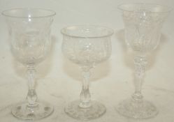 A group of Stourbridge rock crystal and etched glass ware, early 20th century, to include a set of