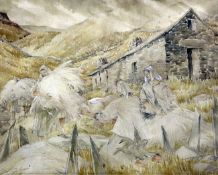 § Mildred Elsie Eldridge (1909-1991)pencil and watercolour,Wool for Carding, North Wales,signed,