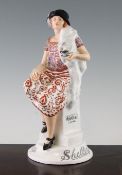 A rare Shelley `Shelley Girl` advertising porcelain figurine, c.1926, modelled as a stylish seated