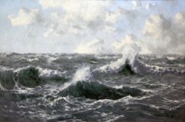 William Lionel Wyllie (1851-1931)oil on canvas,Seascape,initialled, Wyllie Gallery label verso,20