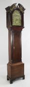 John Hamilton of Glasgow. A George III mahogany eight day longcase clock, the arched brass dial with