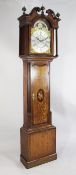 James Thomas of Chester. A George III inlaid oak eight day longcase clock, the 13 inch arched