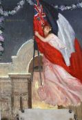 Auguste Gorguet (1862-1927)oil on canvas,`Concordia - La Grande Guerre`,signed,28.5 x 21in.