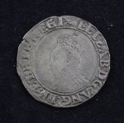 An Elizabeth I shilling 1582-1600, 5th issue, MM key, VF
