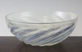 A René Lalique Poissons No.2 opalescent glass bowl, moulded mark R Lalique engraved mark France no.